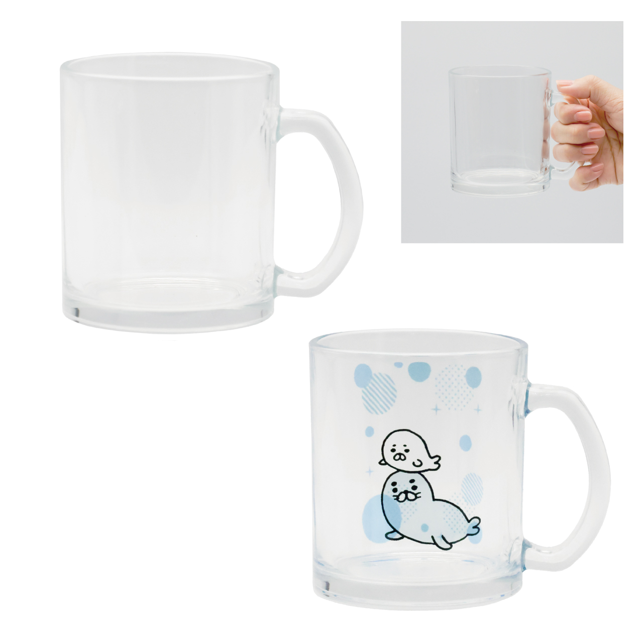 マグカップ　透明ガラス