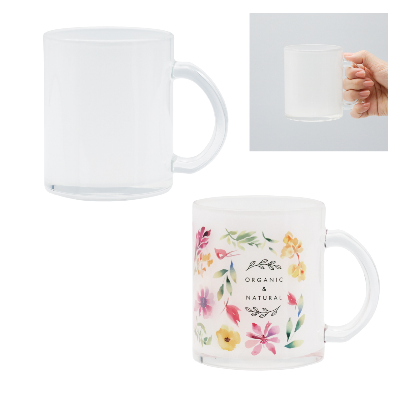 マグカップ　内側フロストガラス