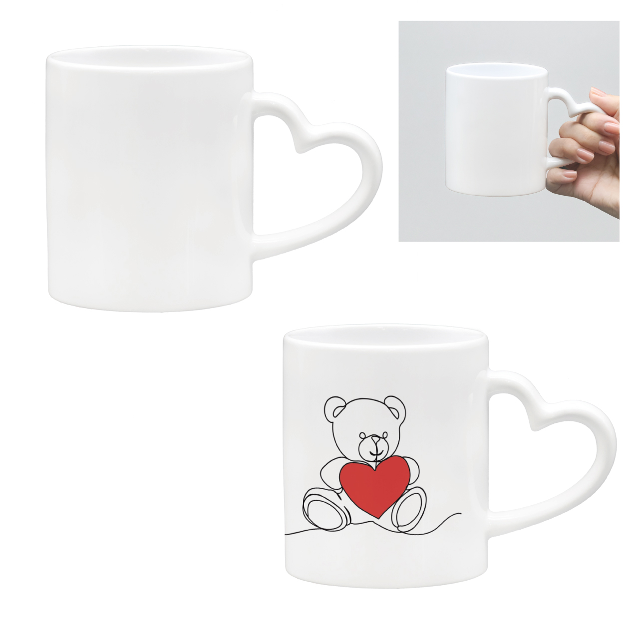 マグカップ　ハートハンドル