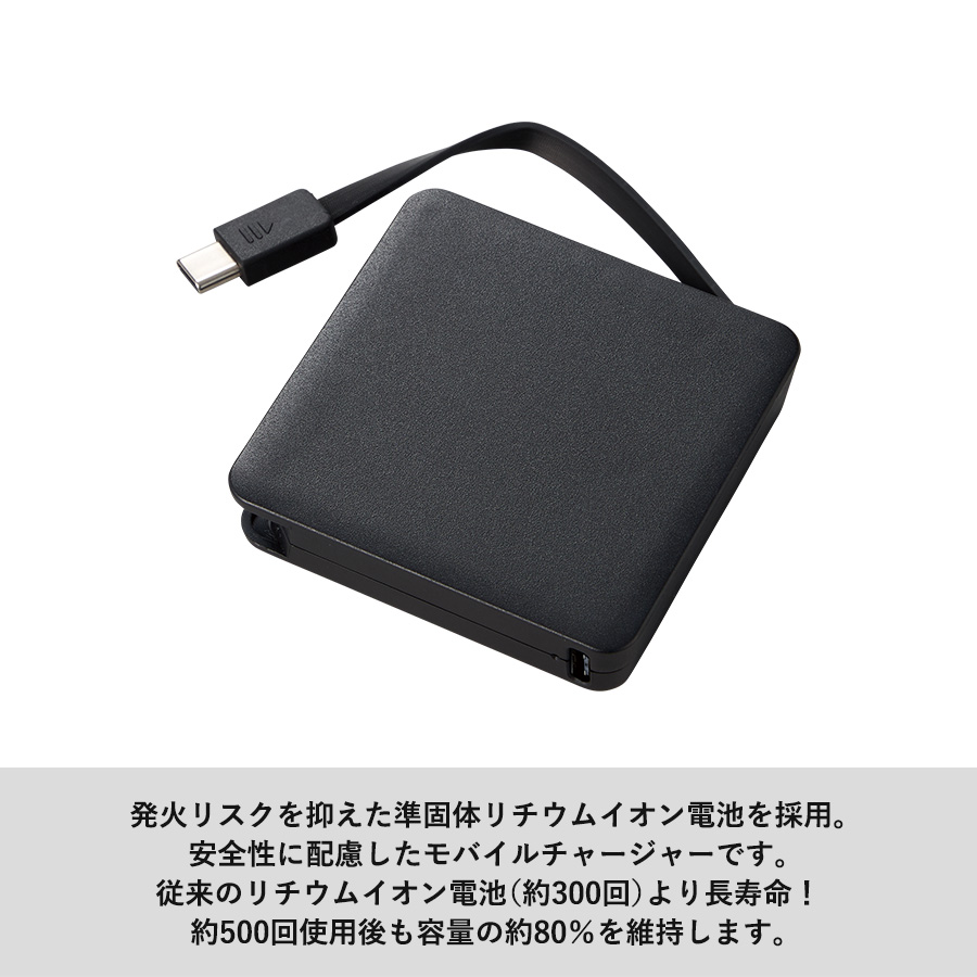 全面印刷できるコードインモバイルチャージャー2000(準固体使用)
