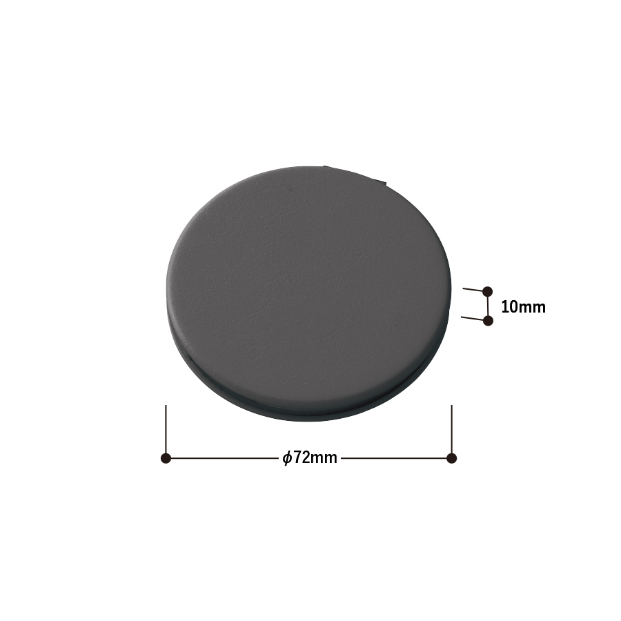 全面印刷できる合皮コンパクトミラー ラウンド(両面対応)