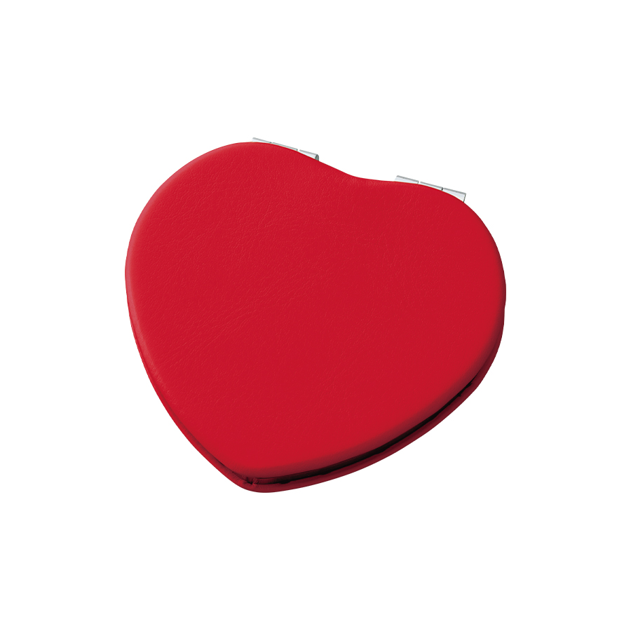 全面印刷できる合皮コンパクトミラー ハート