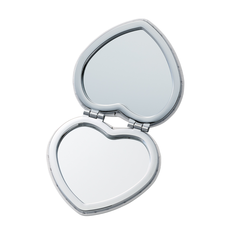 全面印刷できる合皮コンパクトミラー ハート