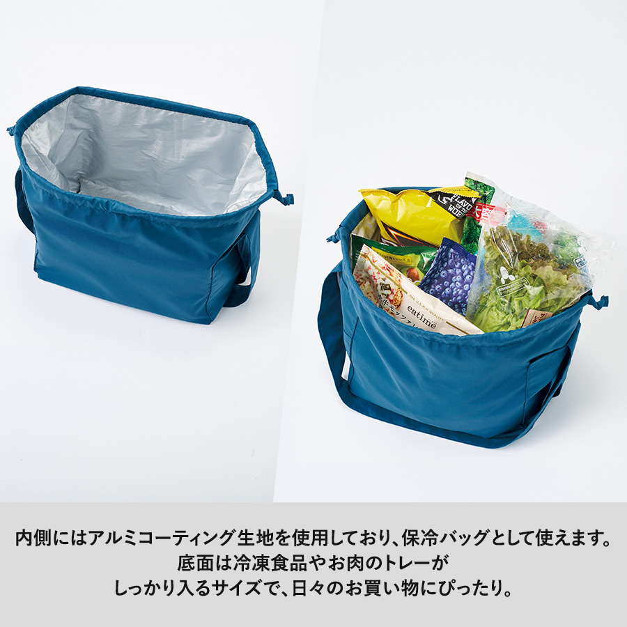 クルリトコンパクトクーラー巾着ショルダーバッグ