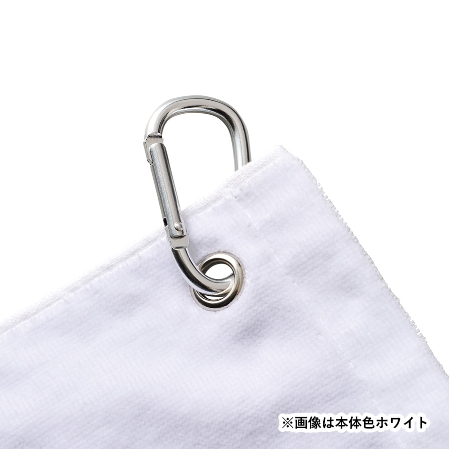 プリントしやすいコットンシャーリングカラビナ付ハンドタオル