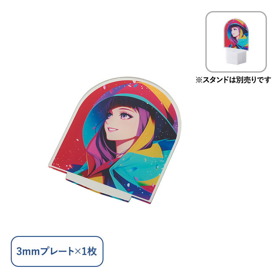 アクリルライトスタンド六角用プレートS 3mm　クリア