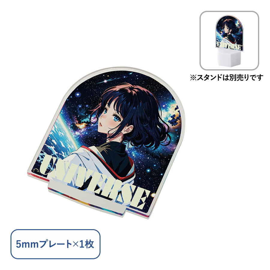 アクリルライトスタンド六角用プレートL 5mm　クリア